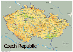 Physical Map of the Czech Republic - The Oxford Collection - Paper Laminated