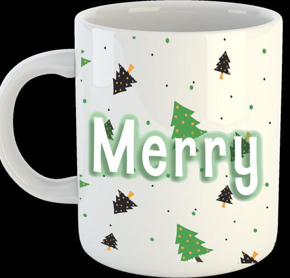 Merry Christmas Mug - Green Christmas Tree