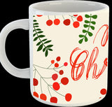 Merry Christmas mug - Red Berry Design