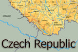 Physical Map of the Czech Republic - The Oxford Collection - Paper Laminated