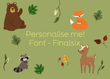 Personalised woodland animals placemat - 23x32cm