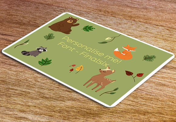 Personalised woodland animals placemat - 23x32cm