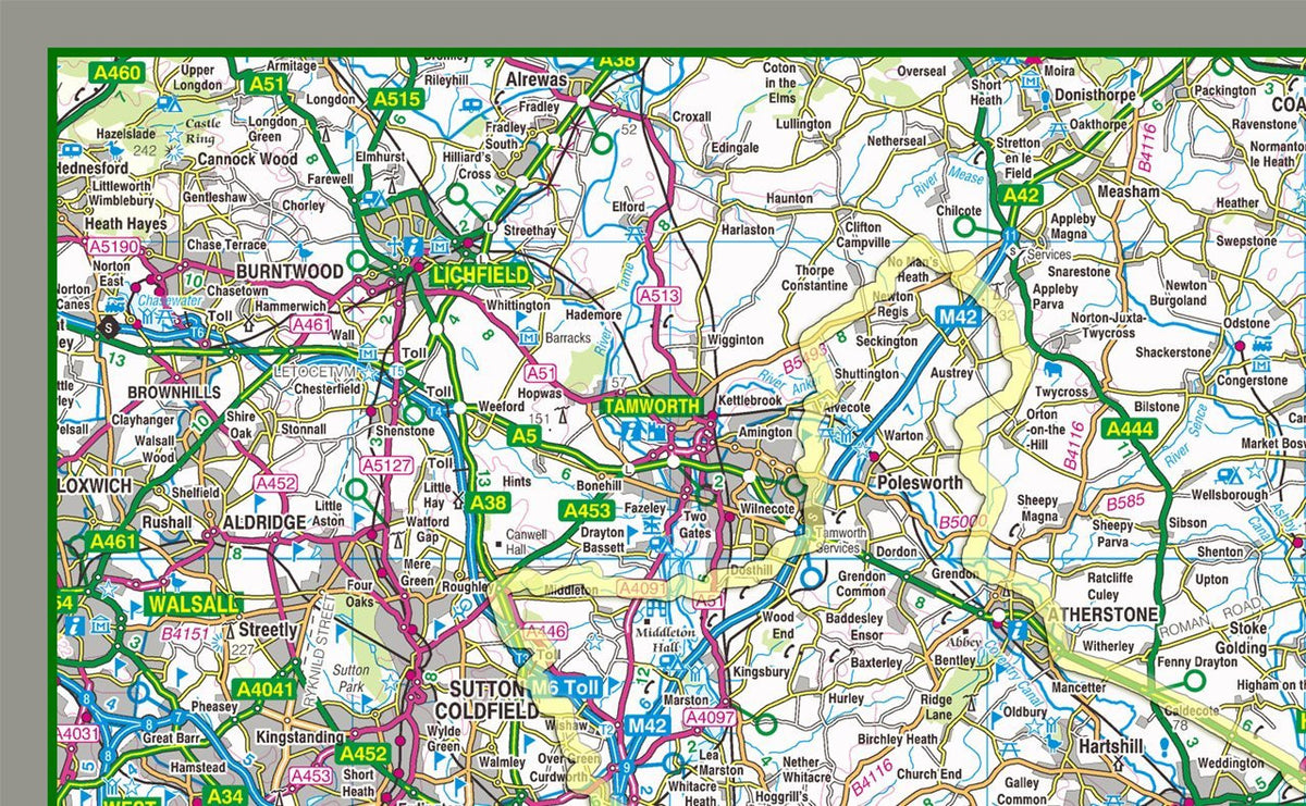 Warwickshire County Map – Tiger Moon