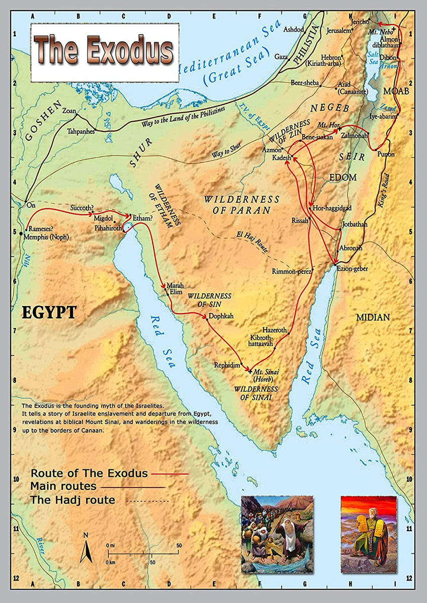 The Exodus Route Map A2 – Laminated – Tiger Moon