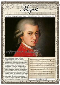 Mozart Music Composer Poster A2