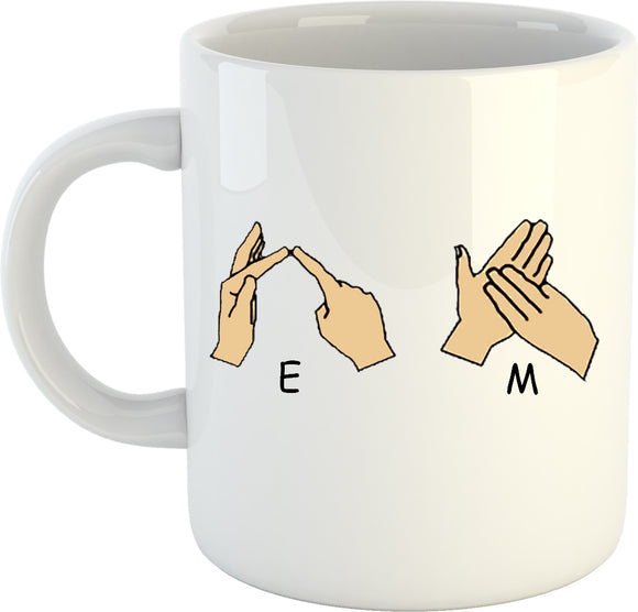 British Sign Language - Fingerspelling personalised name mug